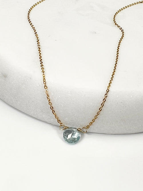 Aquamarine Coin Necklace