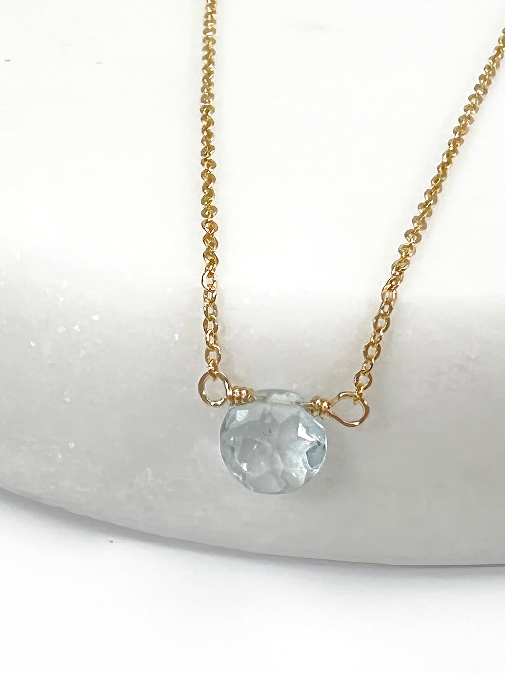 Aquamarine Coin Necklace