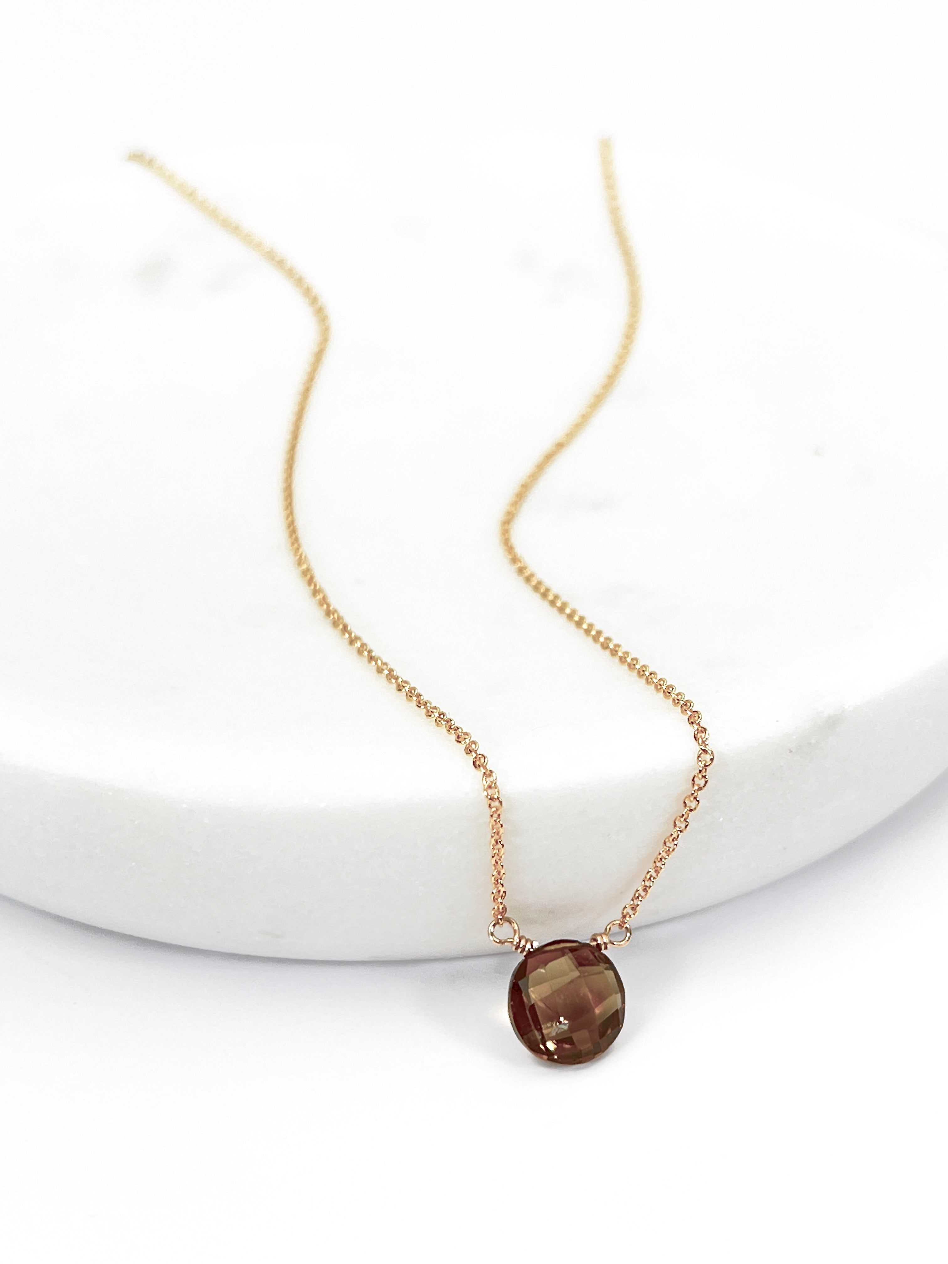 Citrine Coin Necklace