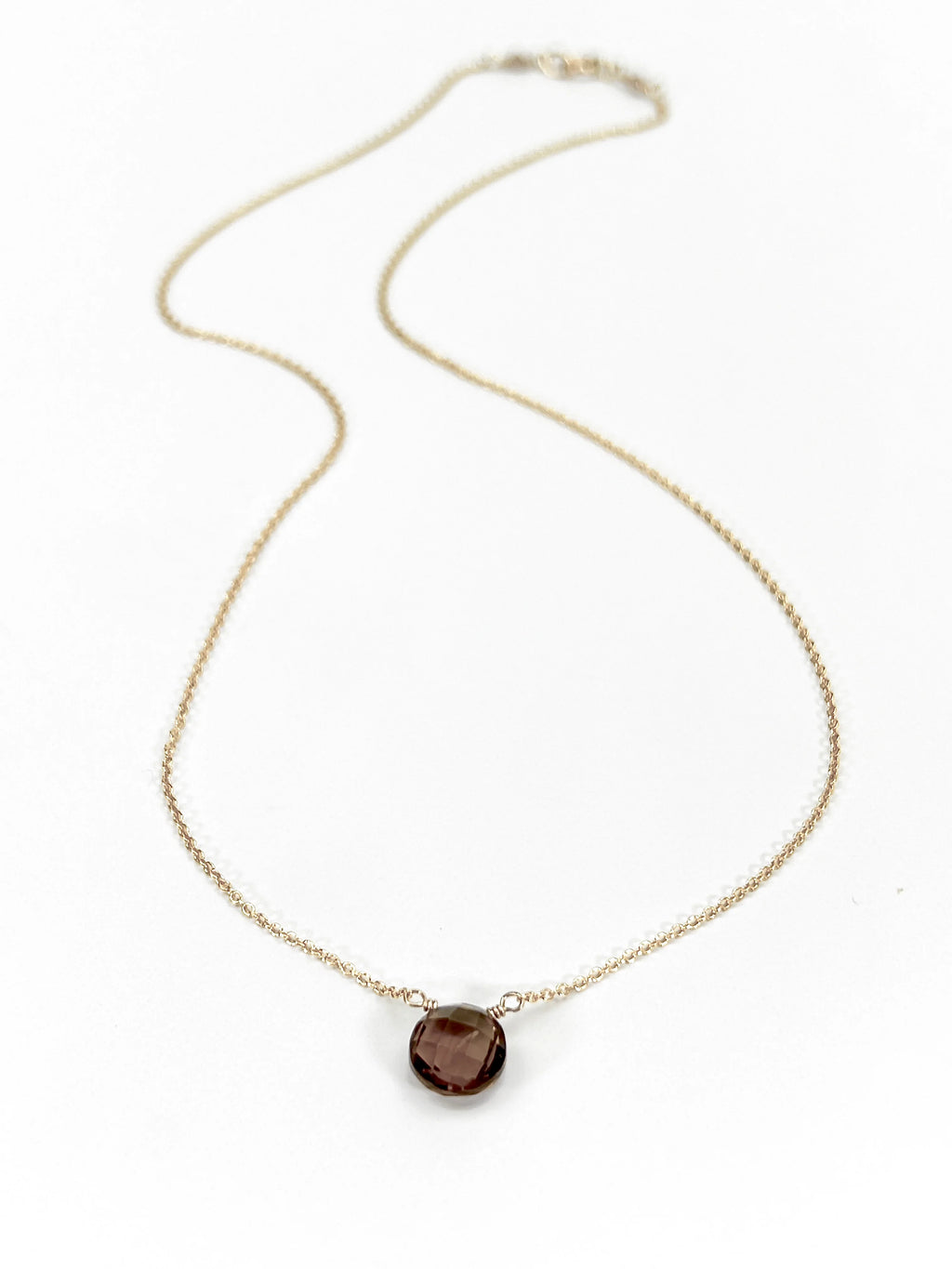 Smoky Topaz Coin Necklace