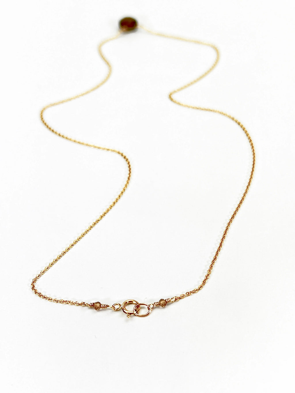 Smoky Topaz Coin Necklace