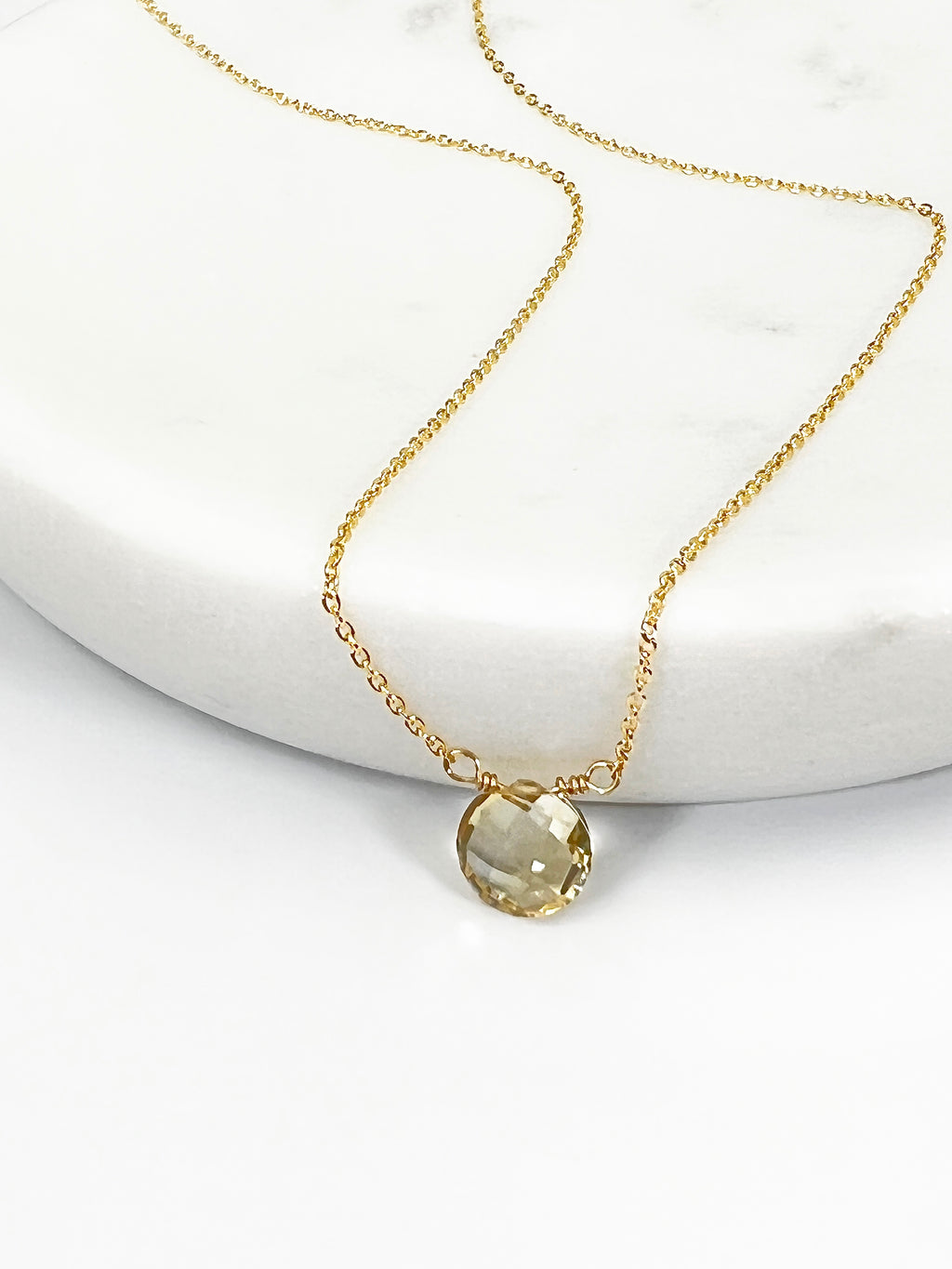 Citrine Coin Necklace