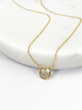 Citrine Coin Necklace
