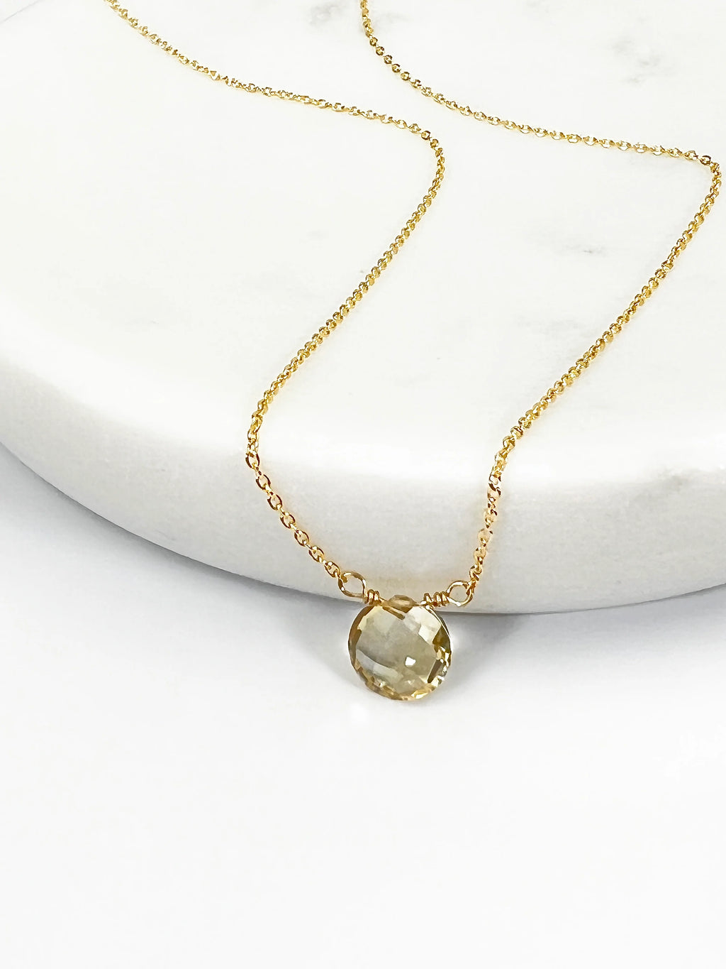 Smoky Topaz Coin Necklace