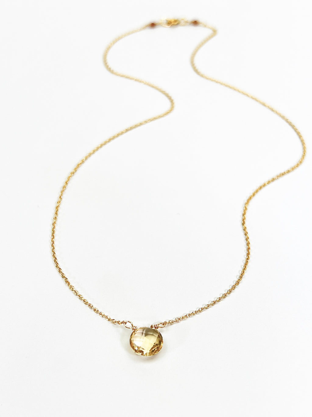Citrine Coin Necklace