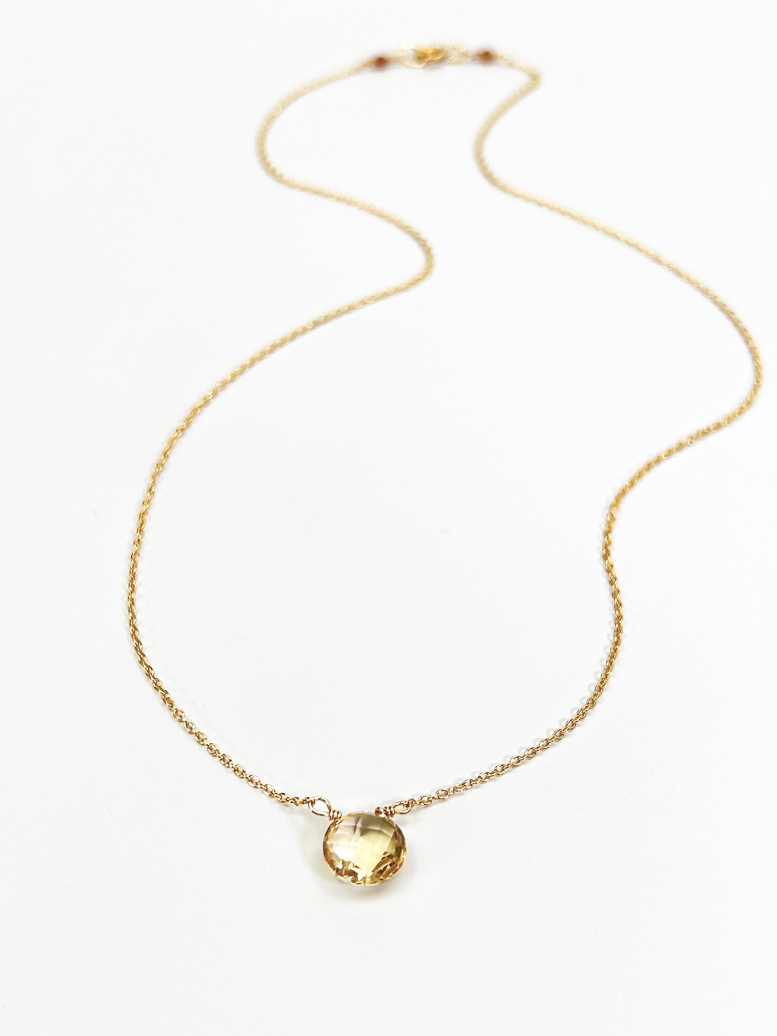 Citrine Coin Necklace