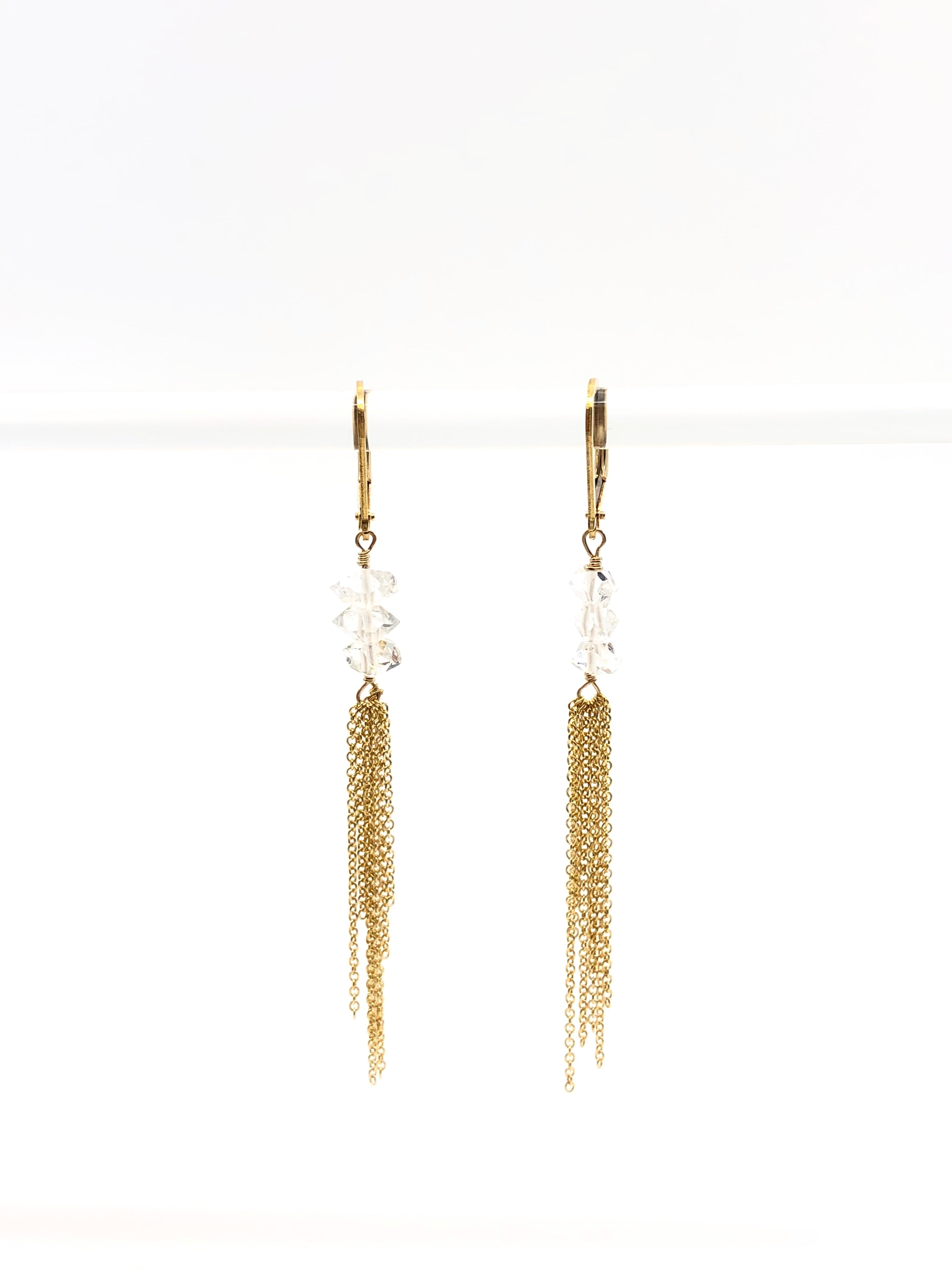 Herkimer Diamond Tassel Earrings