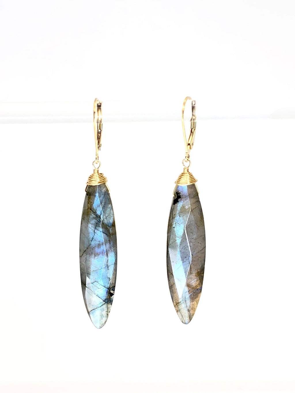 Labradorite Marquise Cut Earrings