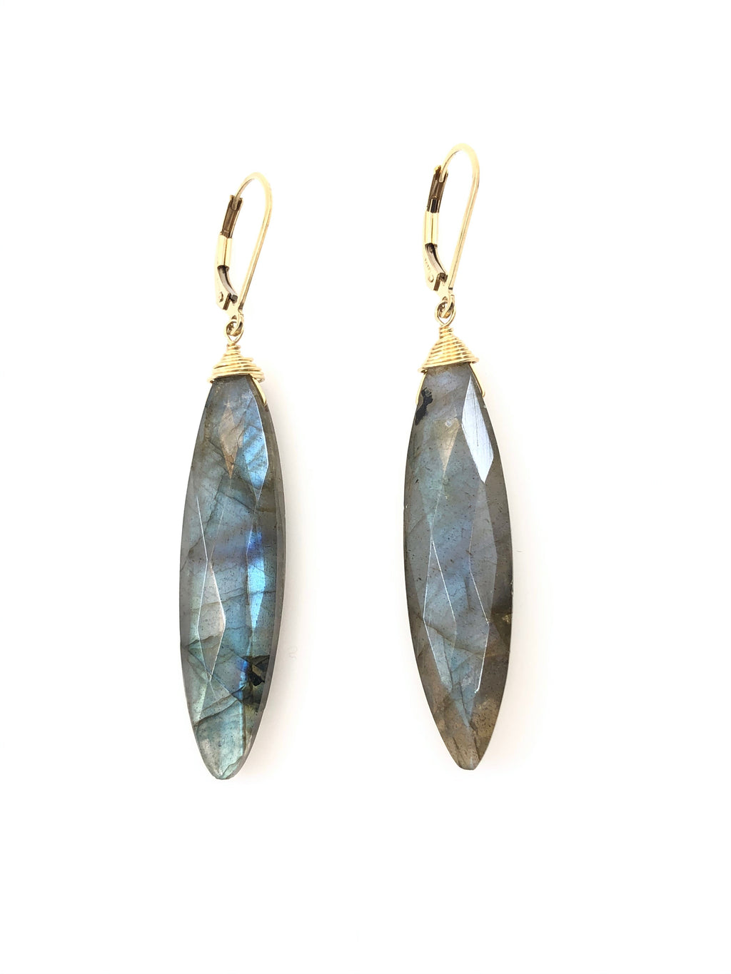 Labradorite Marquise Cut Earrings