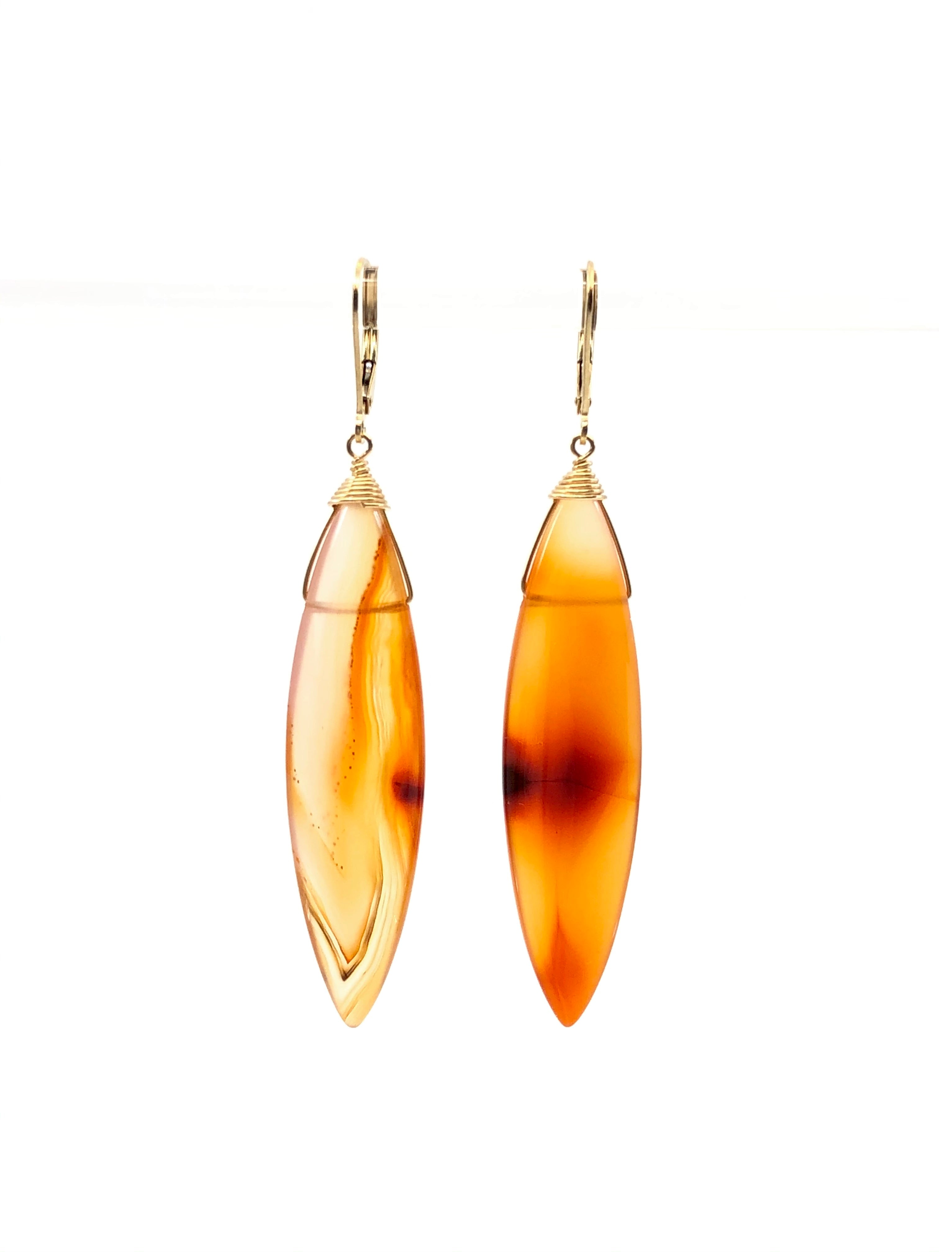 Carnelian Marquise Earrings