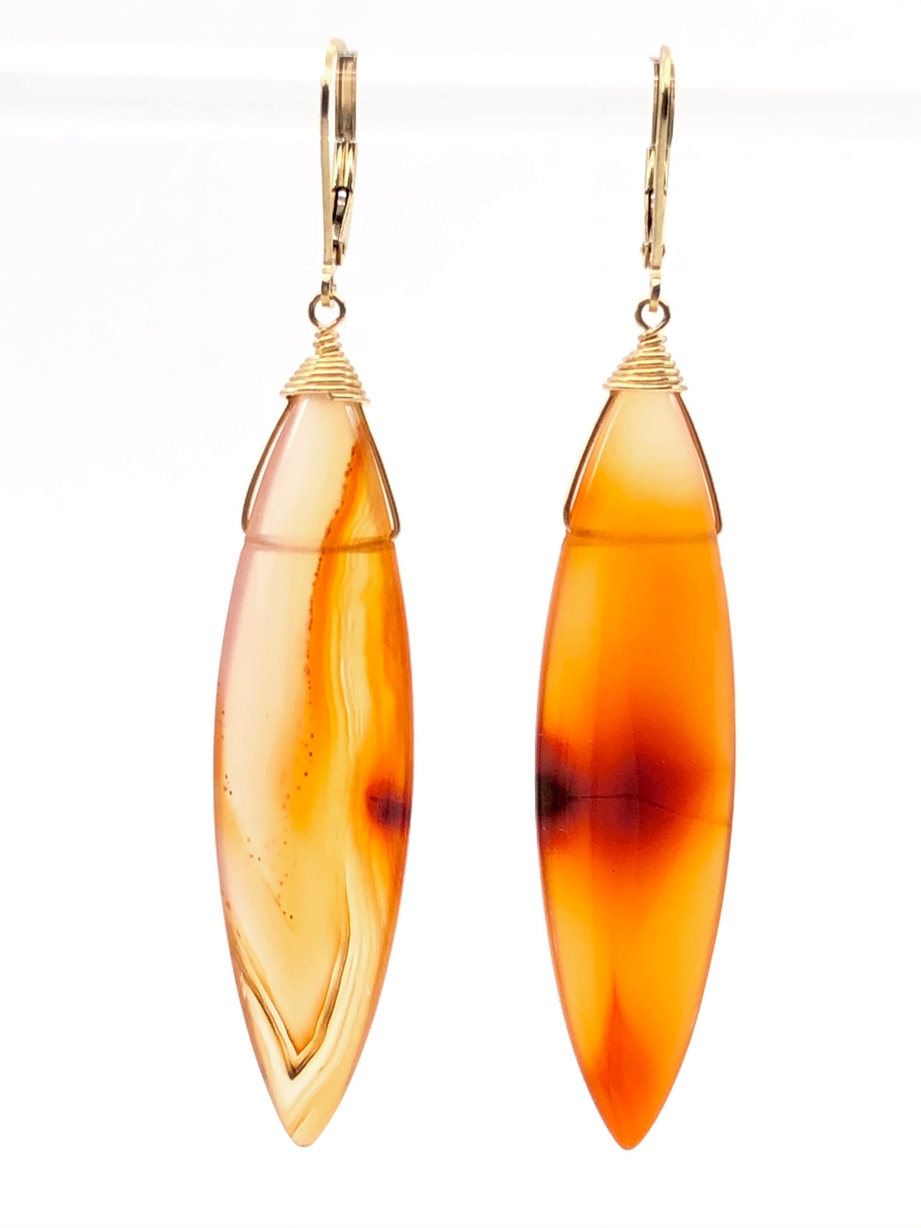 Carnelian Marquise Earrings