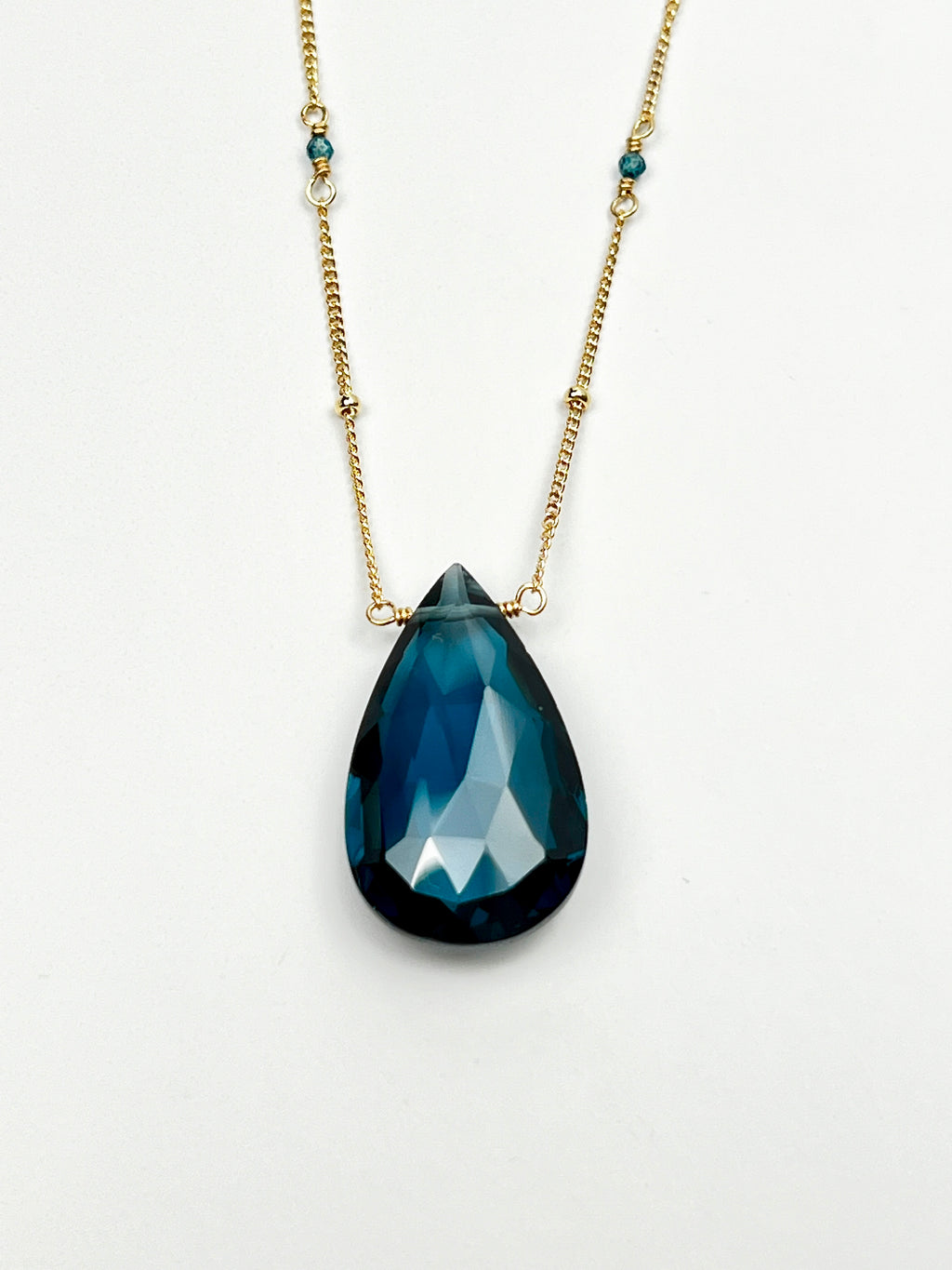 Large London Blue Quartz Necklace