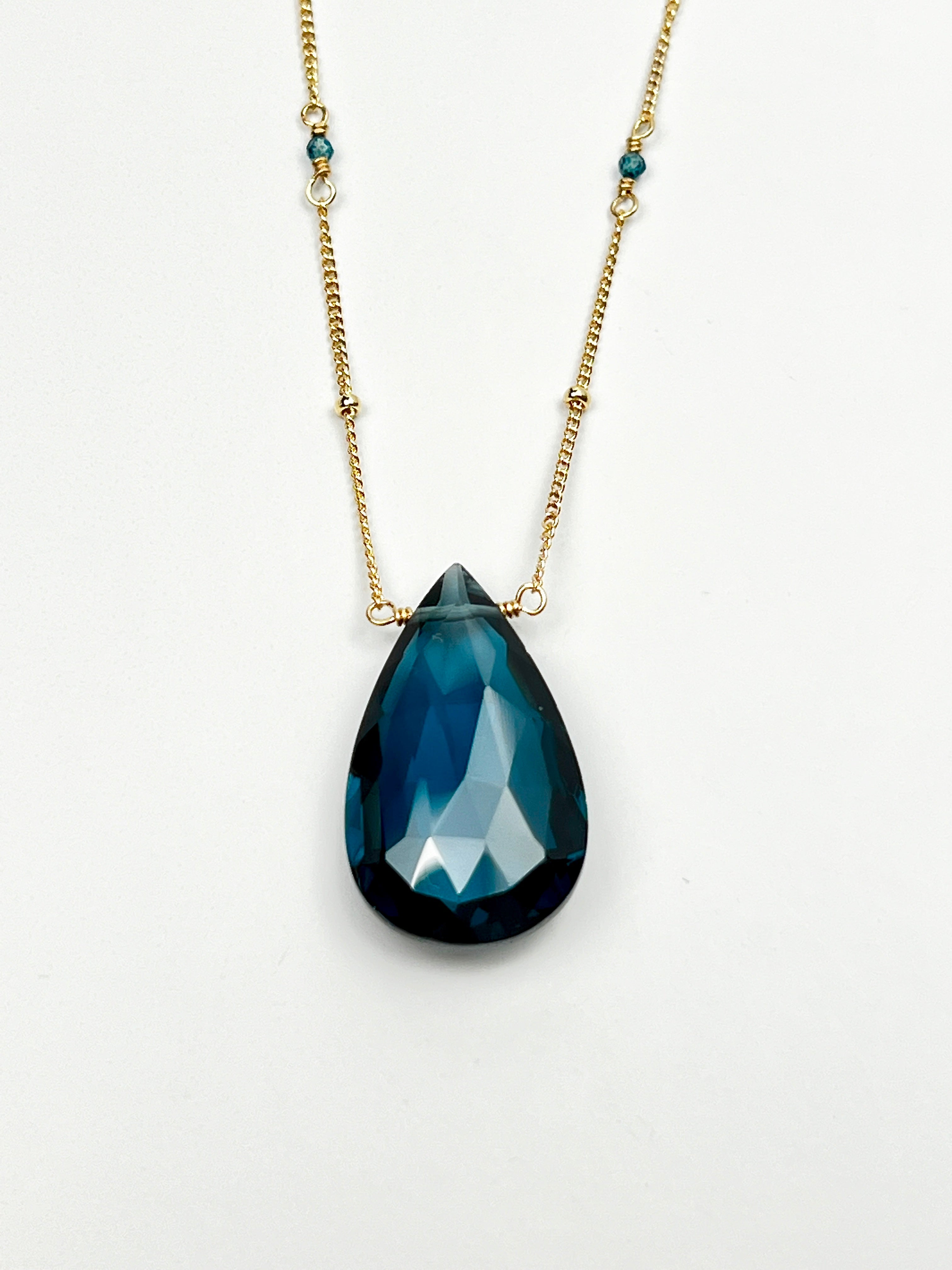 Large London Blue Quartz Necklace