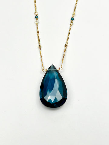 Large London Blue Quartz Necklace