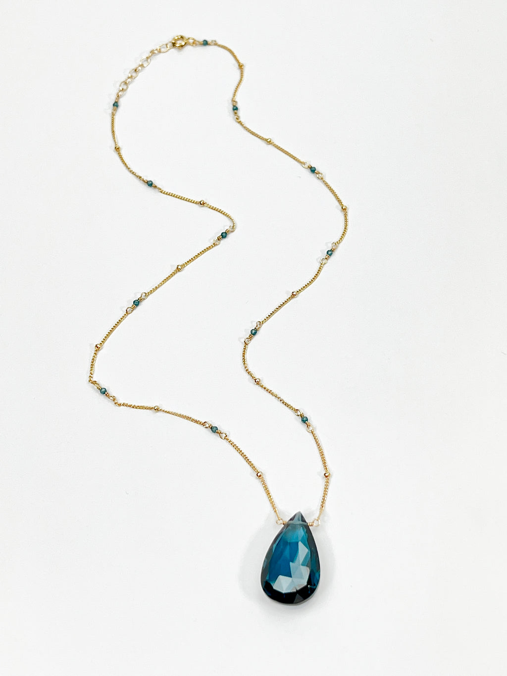 Large London Blue Quartz Necklace