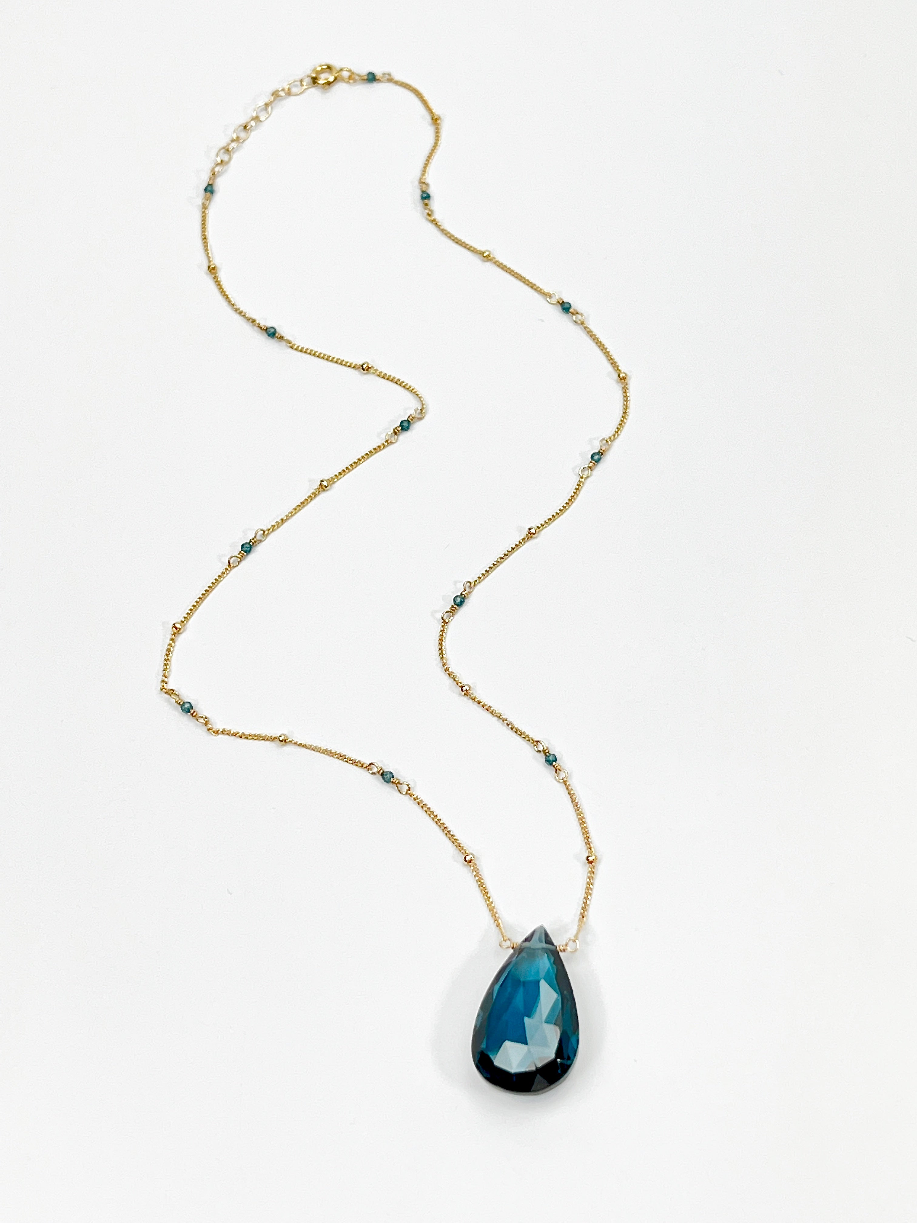 Large London Blue Quartz Necklace