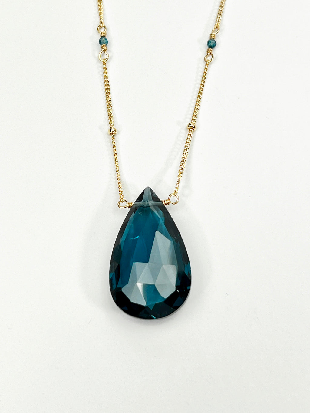 Large London Blue Quartz Necklace