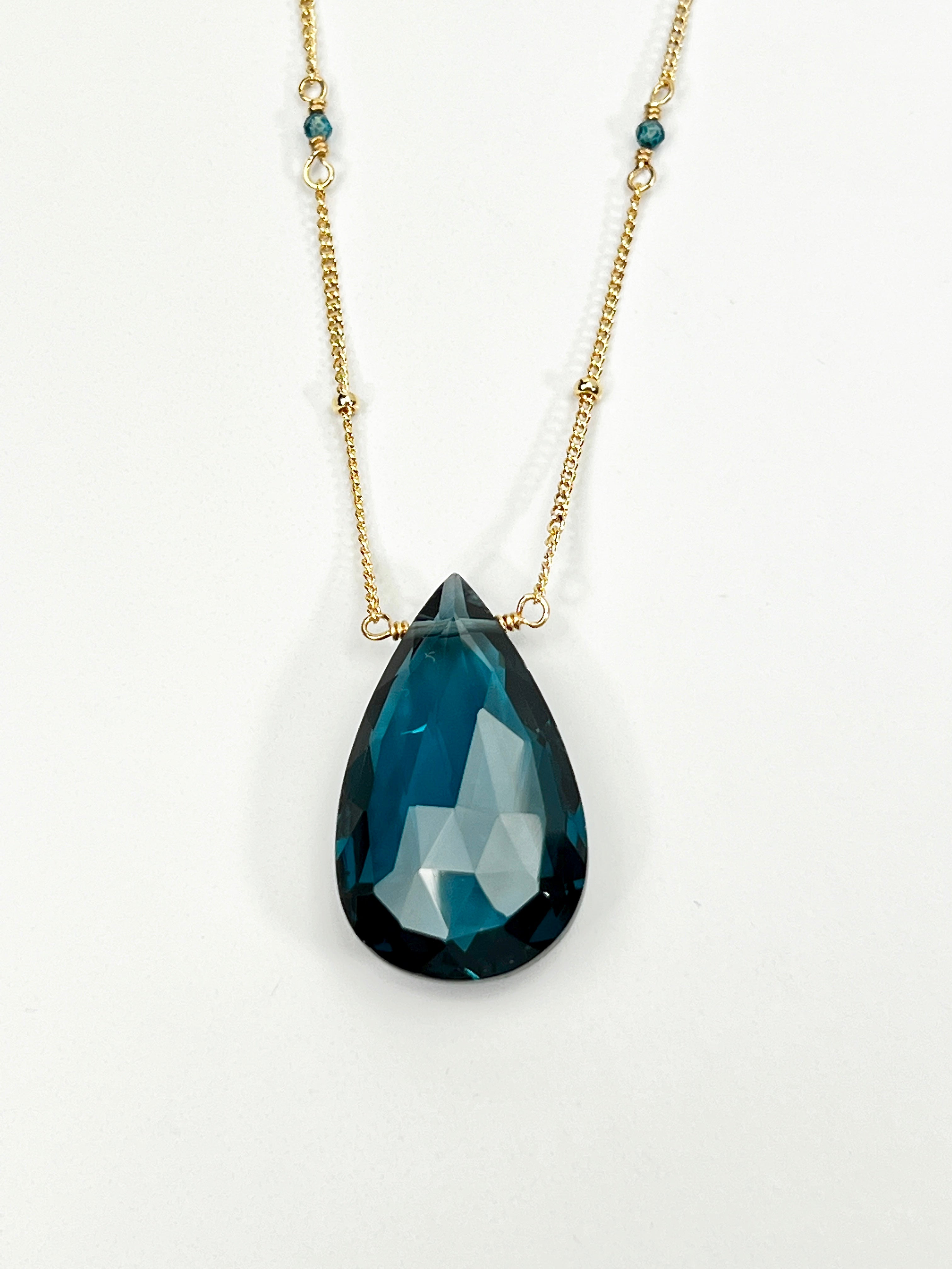 Large London Blue Quartz Necklace