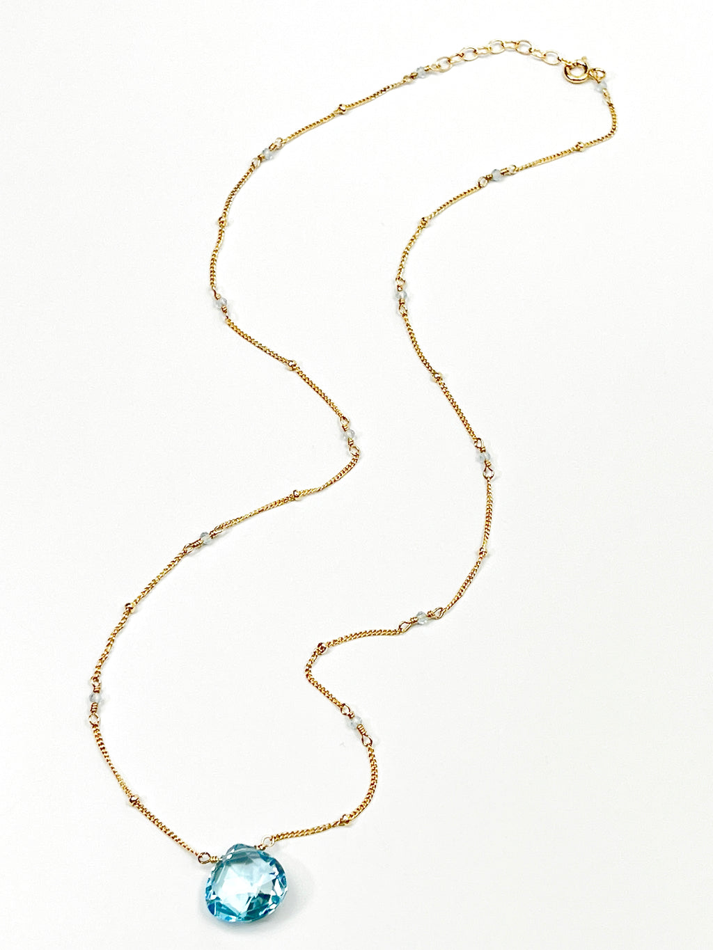Blue Topaz Satellite Chain Necklace