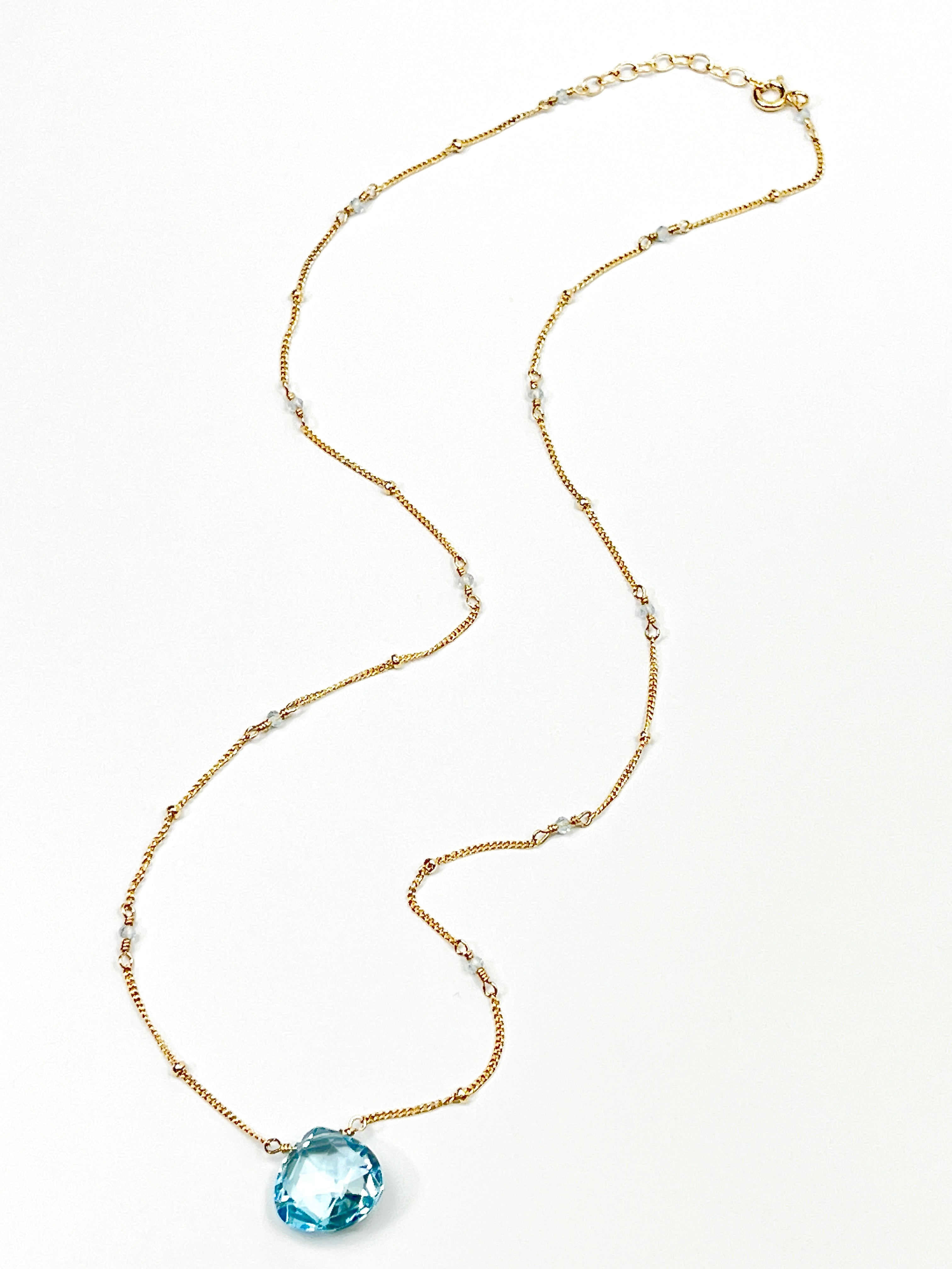 Blue Topaz Satellite Chain Necklace