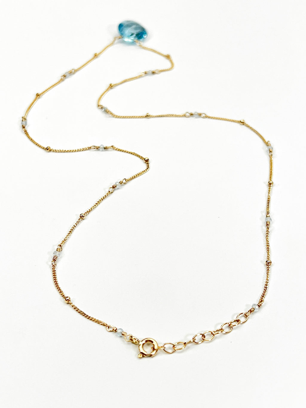 Blue Topaz Satellite Chain Necklace