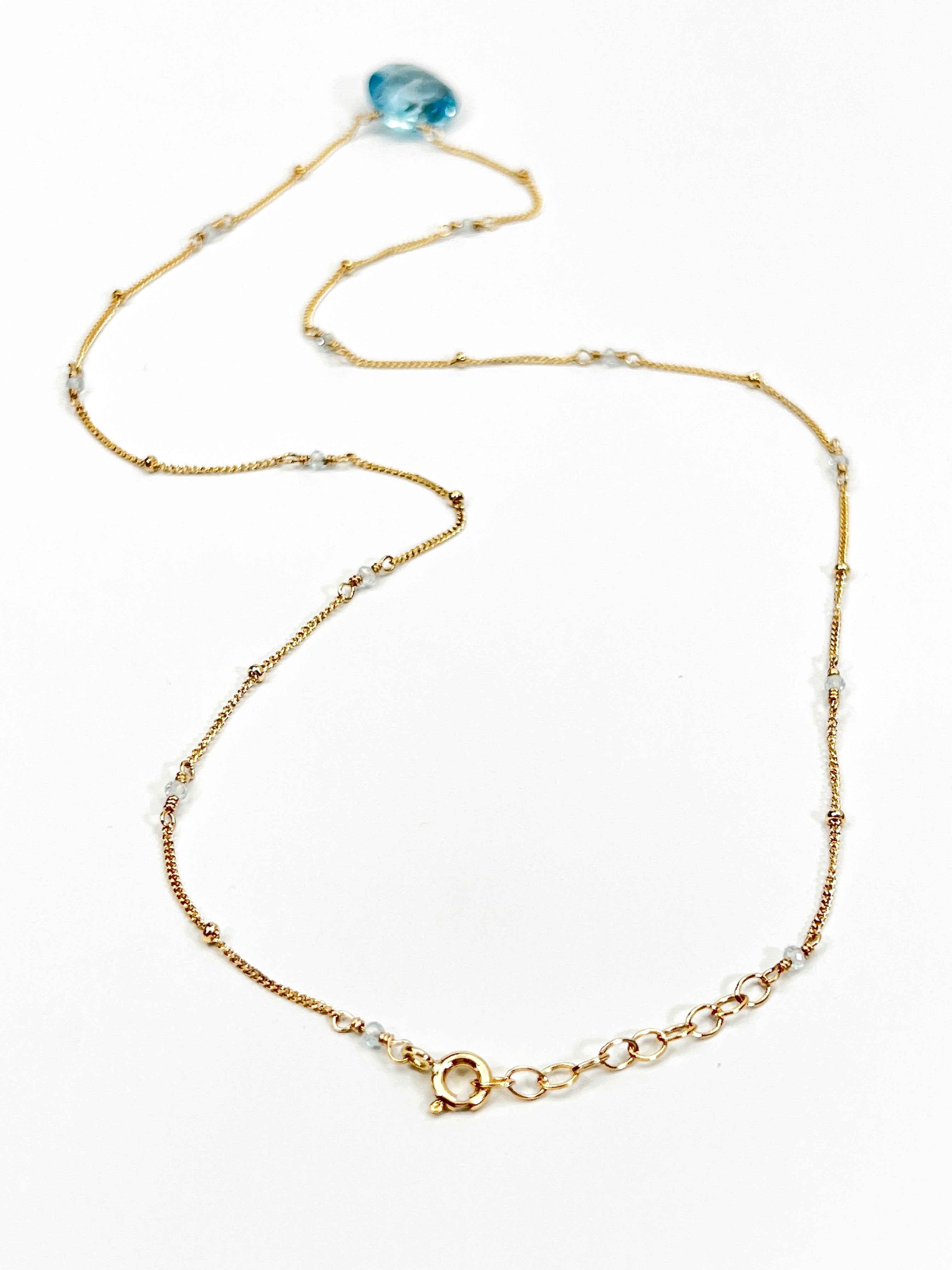 Blue Topaz Satellite Chain Necklace