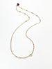 Garnet Mini Paper Clip Chain Necklace