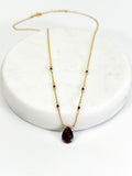 Garnet Beaded Chain Necklace