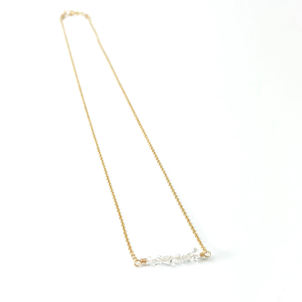 Herkimer Diamond Bar Necklace