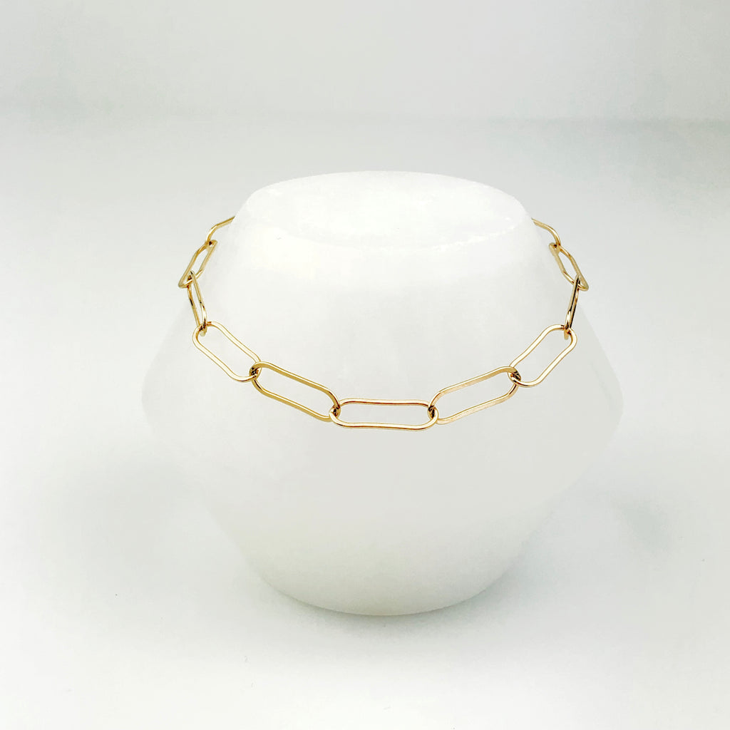 Large paper clip chain bracelet