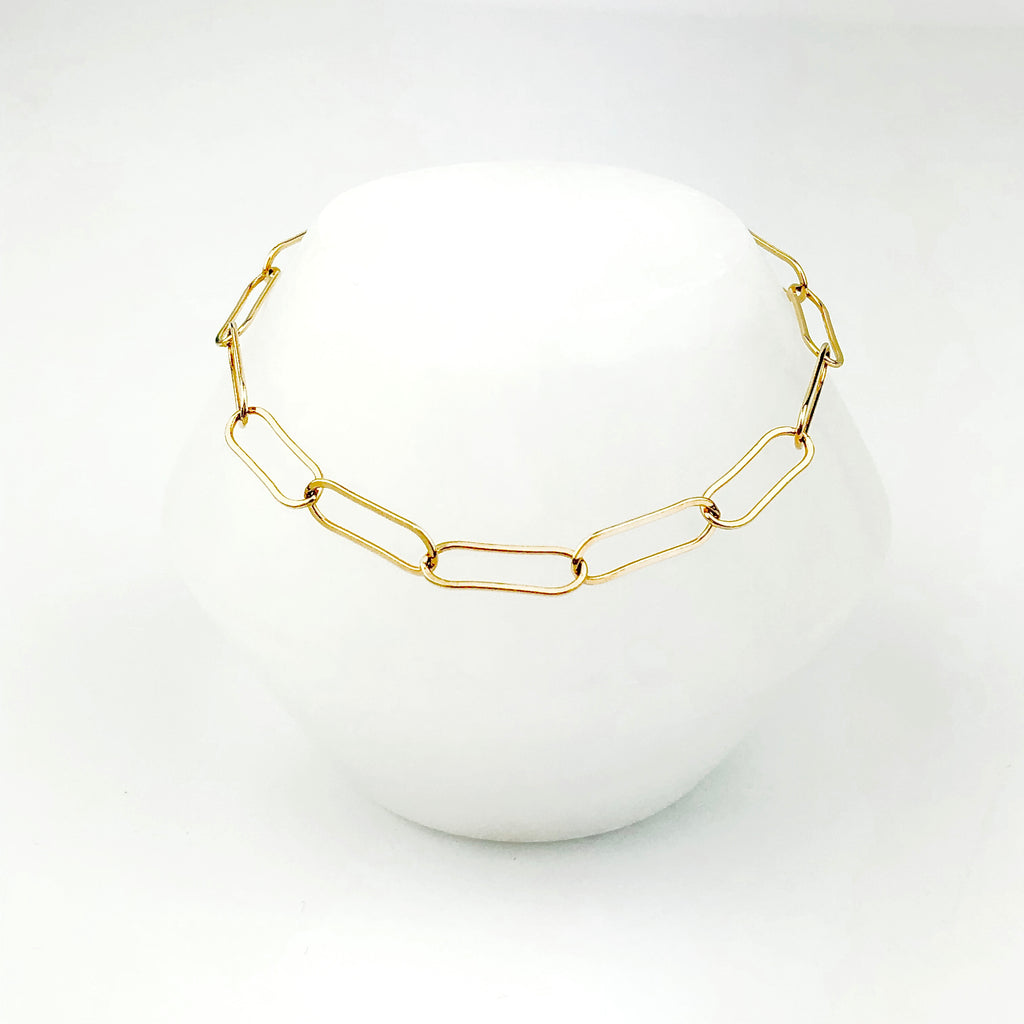 Large paper clip chain bracelet