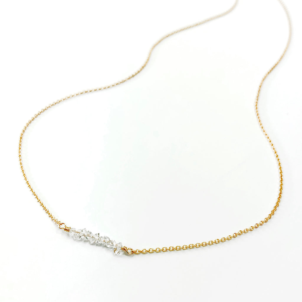 Herkimer Diamond Bar Necklace