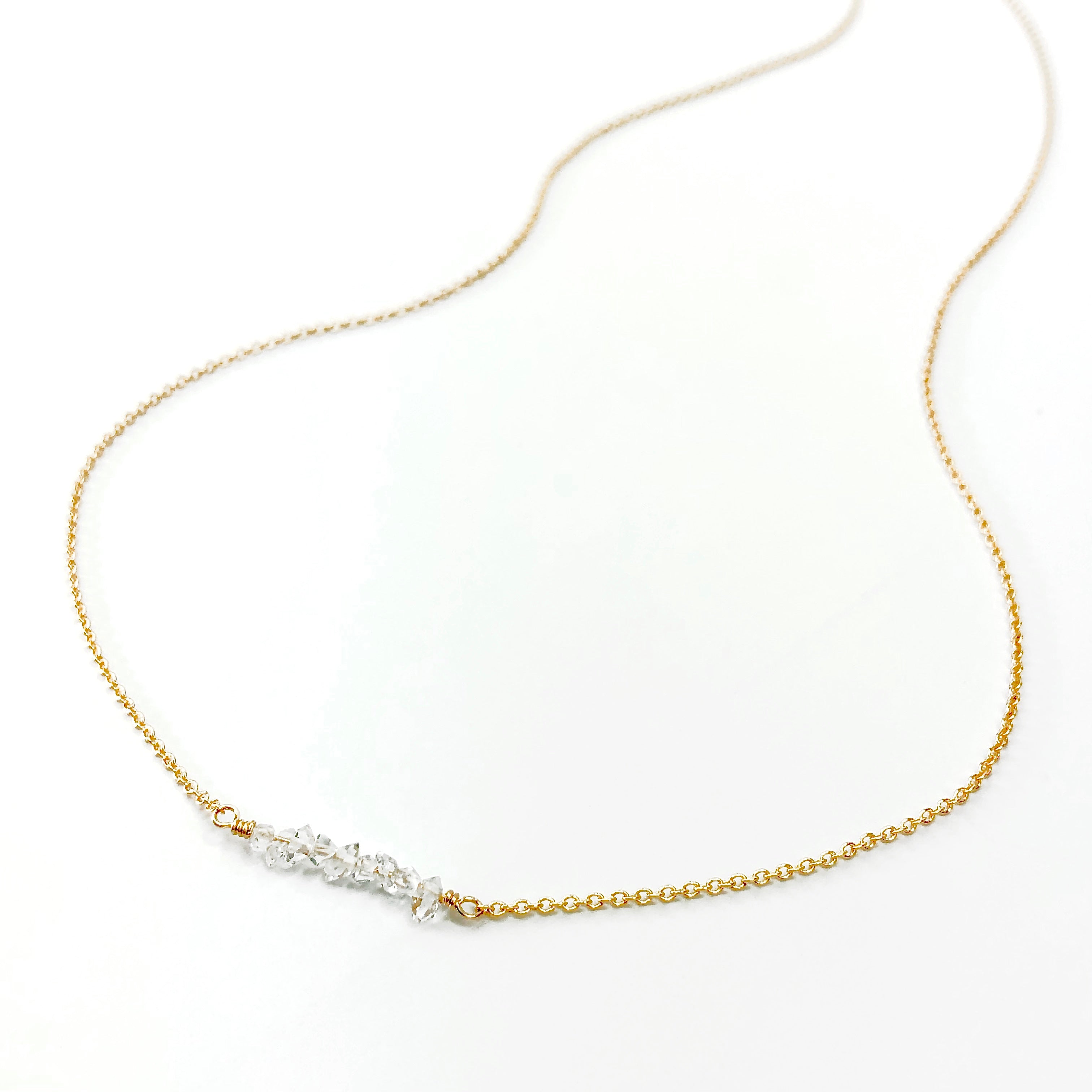 Herkimer Diamond Bar Necklace