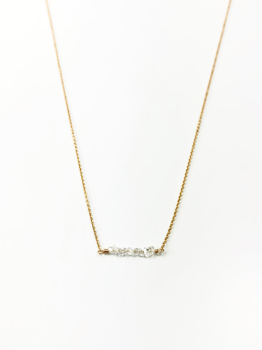 Herkimer Diamond Bar Necklace