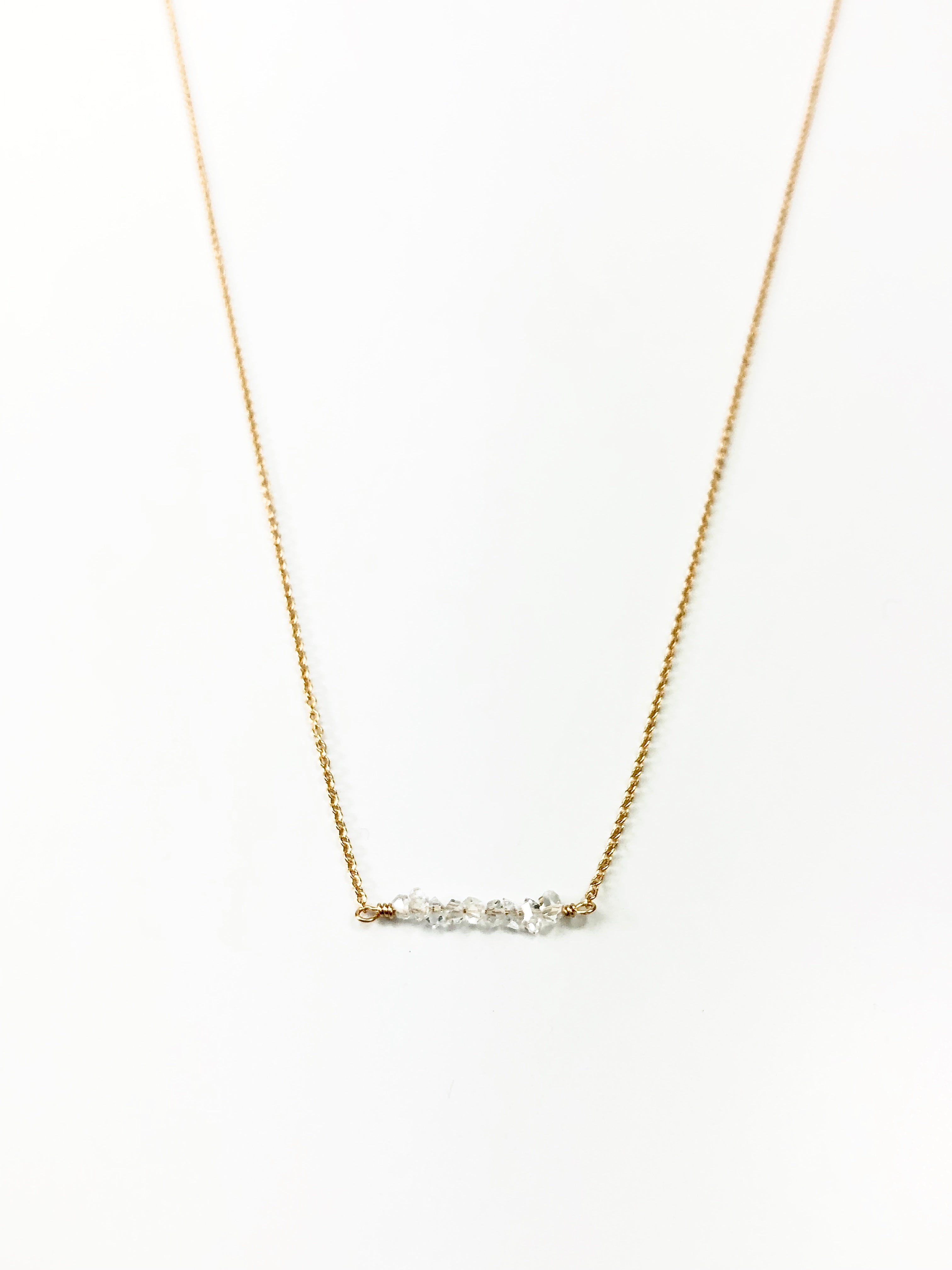 Herkimer Diamond Bar Necklace