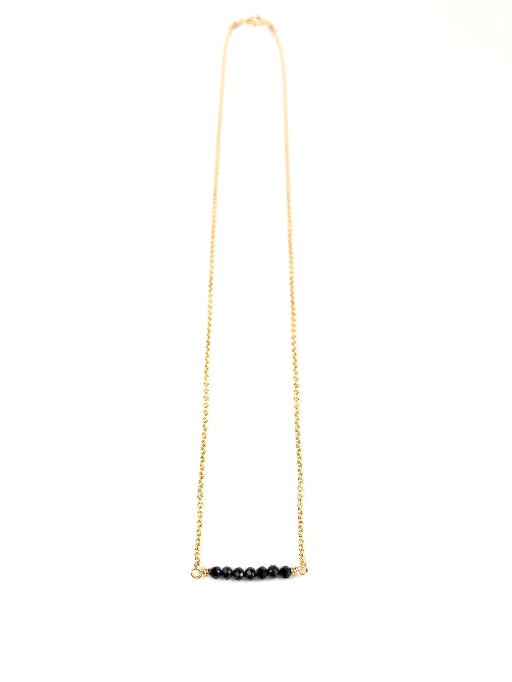 Black Spinel Bar Necklace