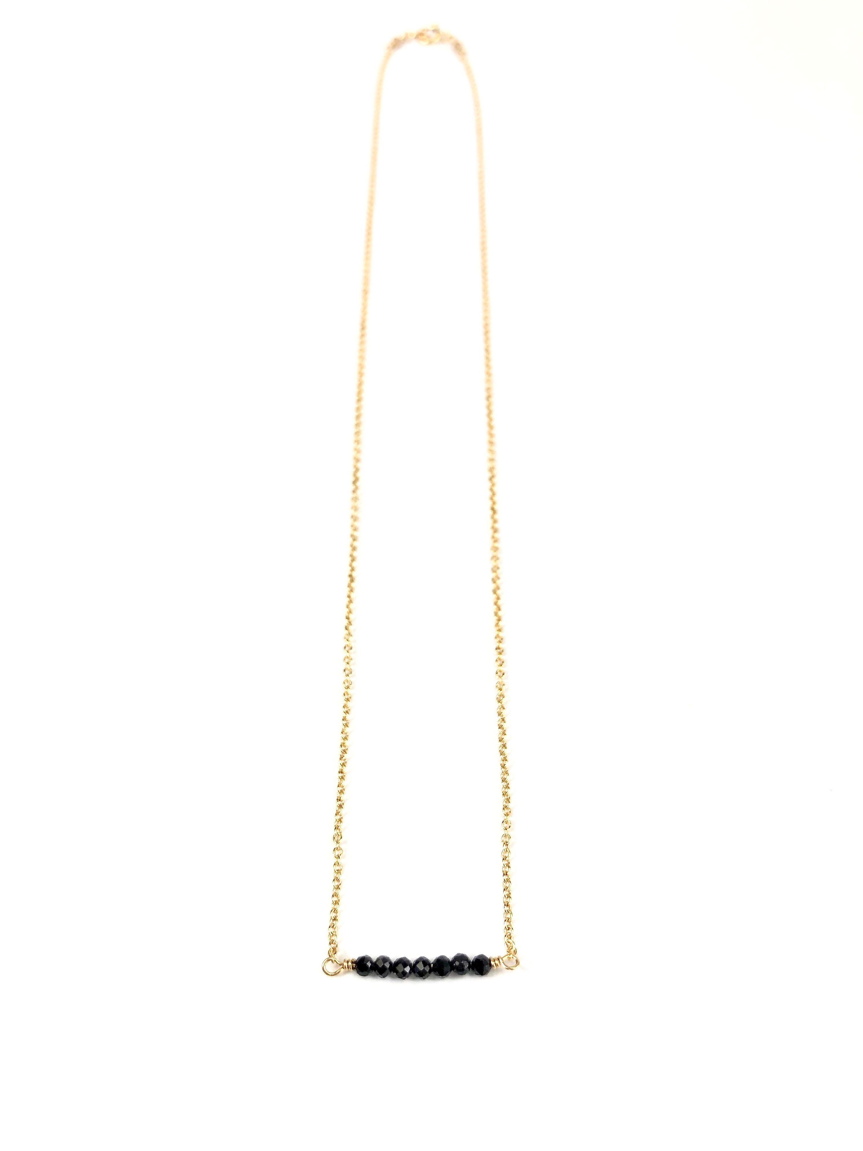 Black Spinel Bar Necklace