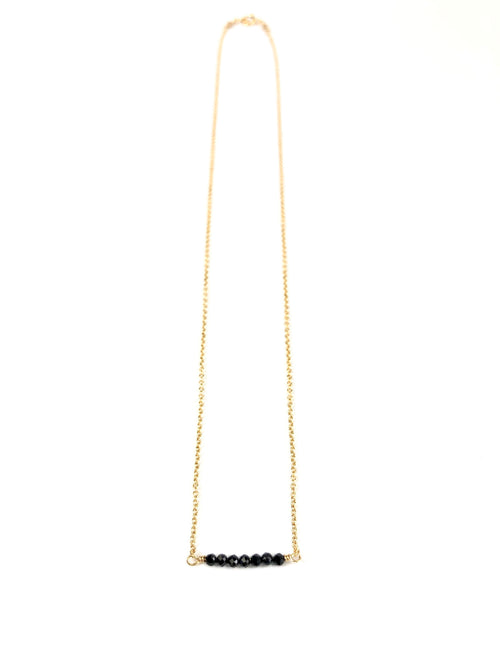 Black Spinel Bar Necklace