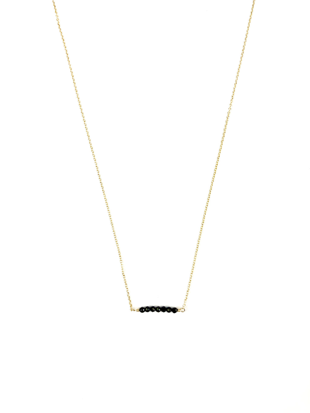 Black Spinel Bar Necklace