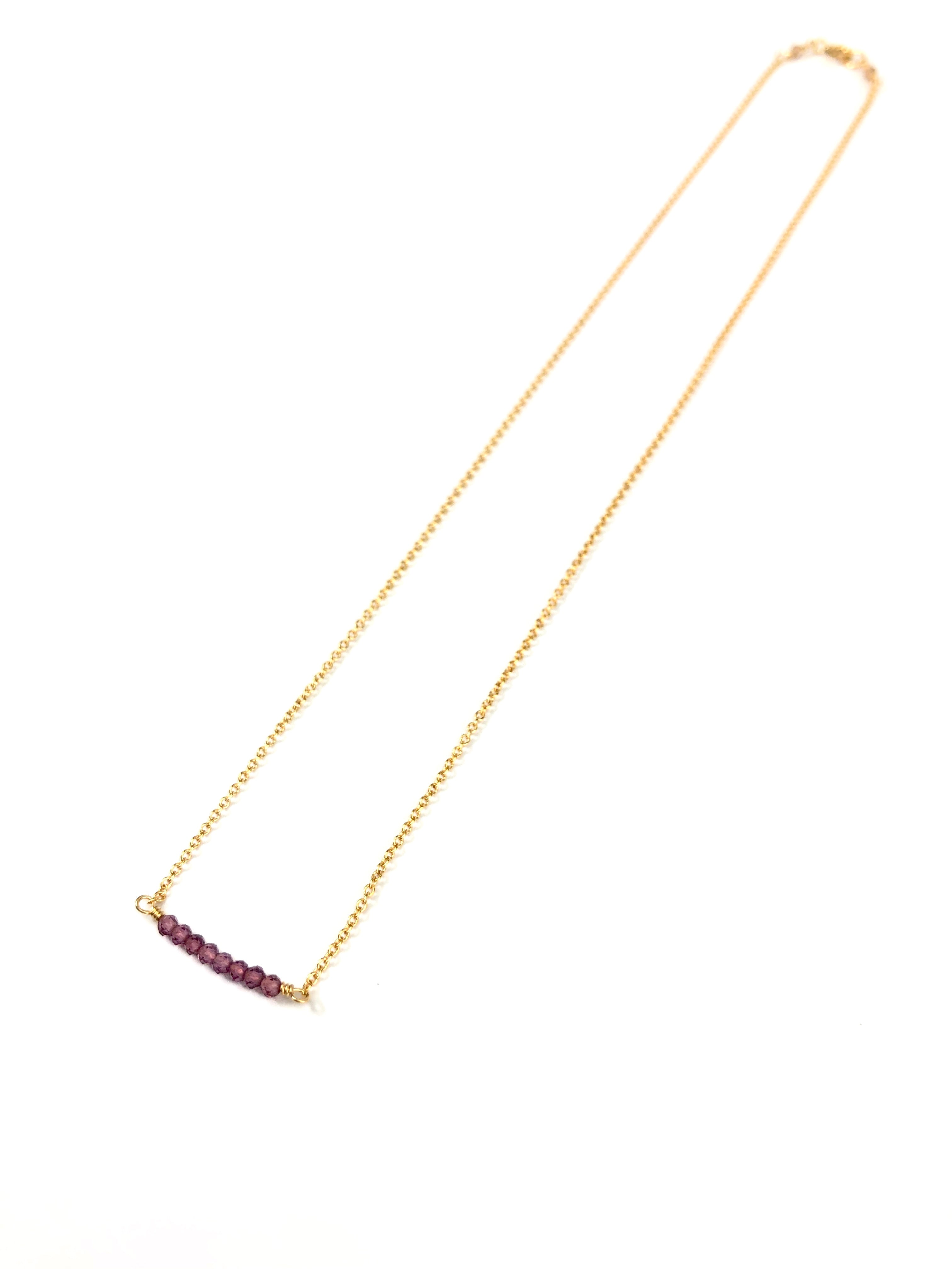 Garnet Bar Necklace