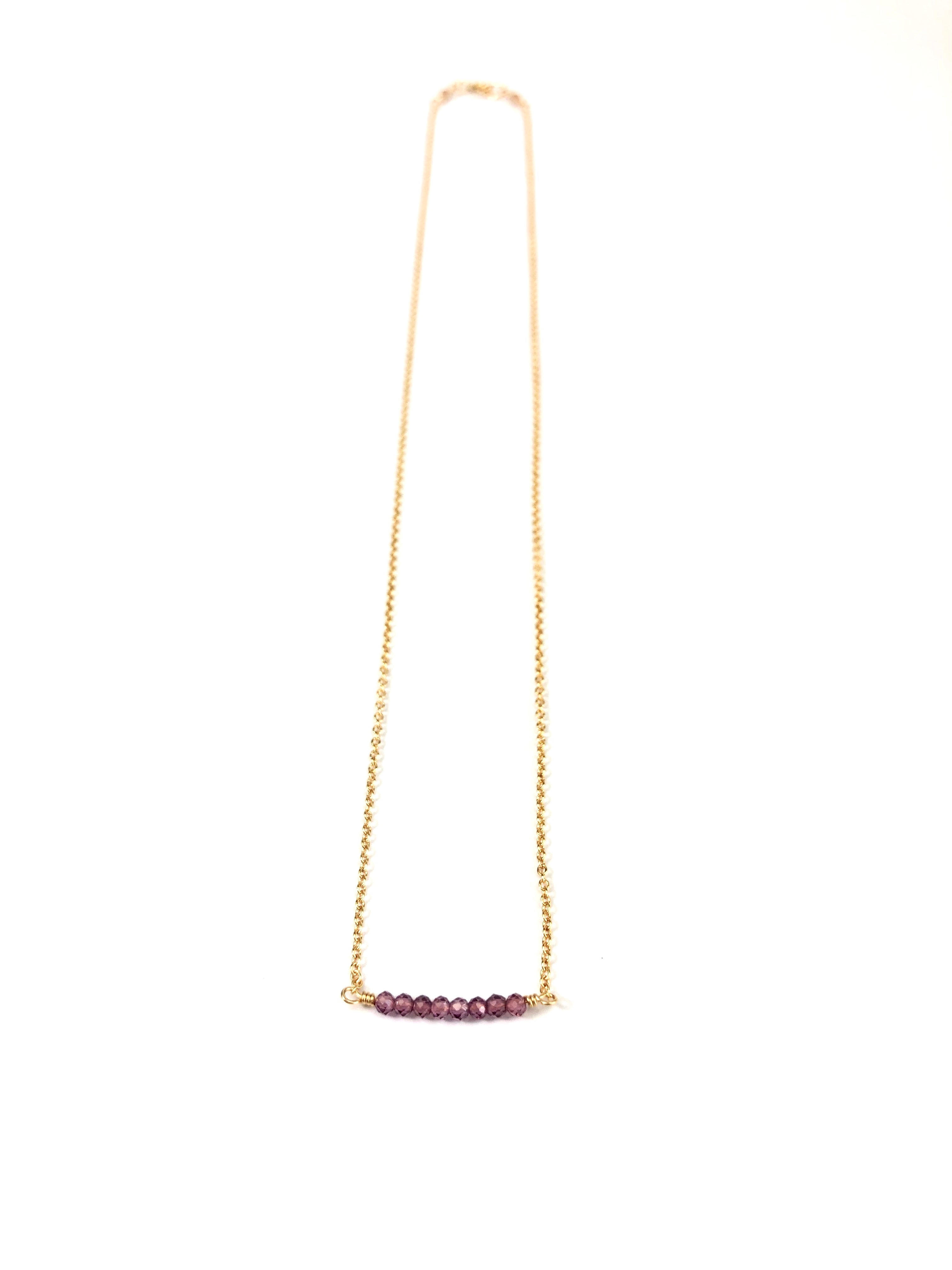 Garnet Bar Necklace