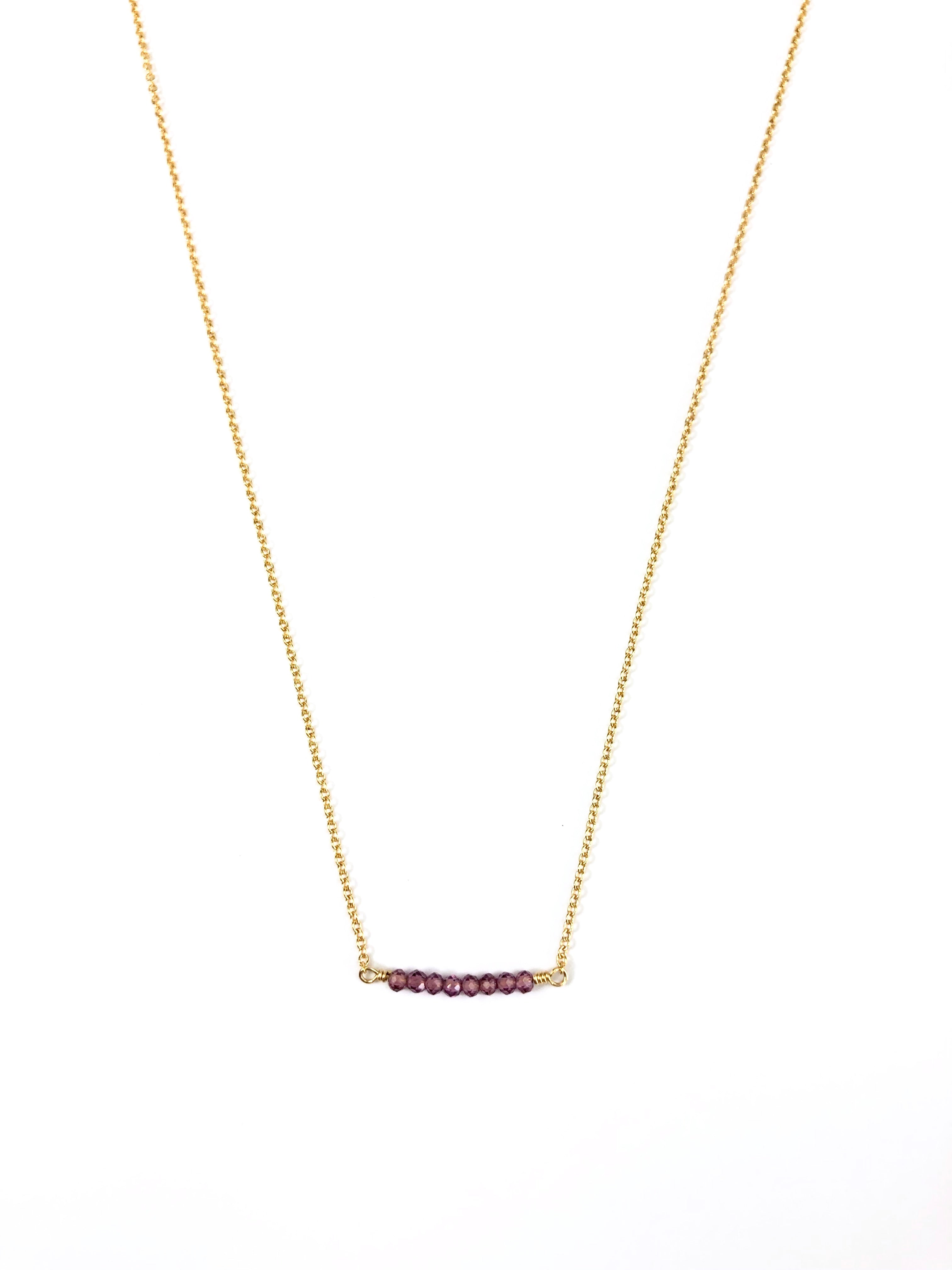 Garnet Bar Necklace