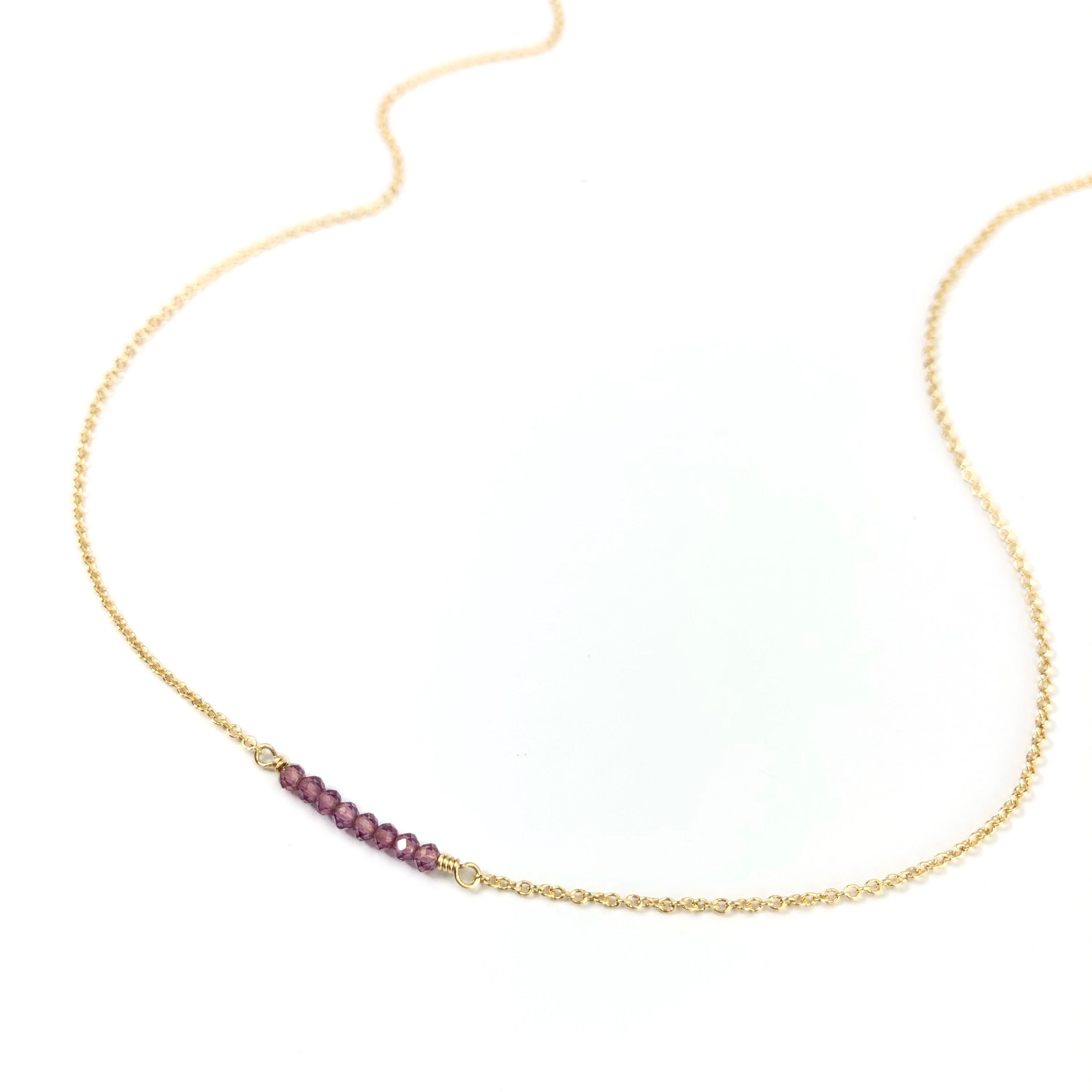 Garnet Bar Necklace