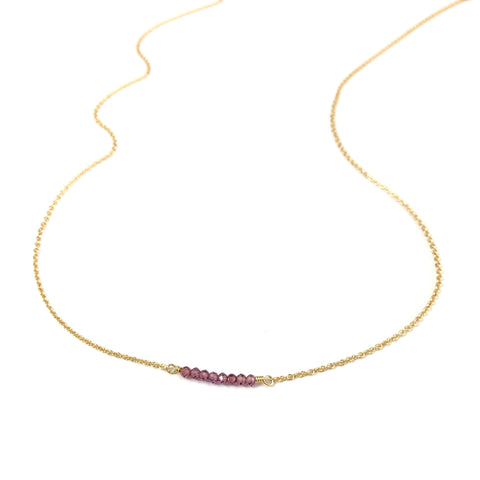 Garnet Bar Necklace