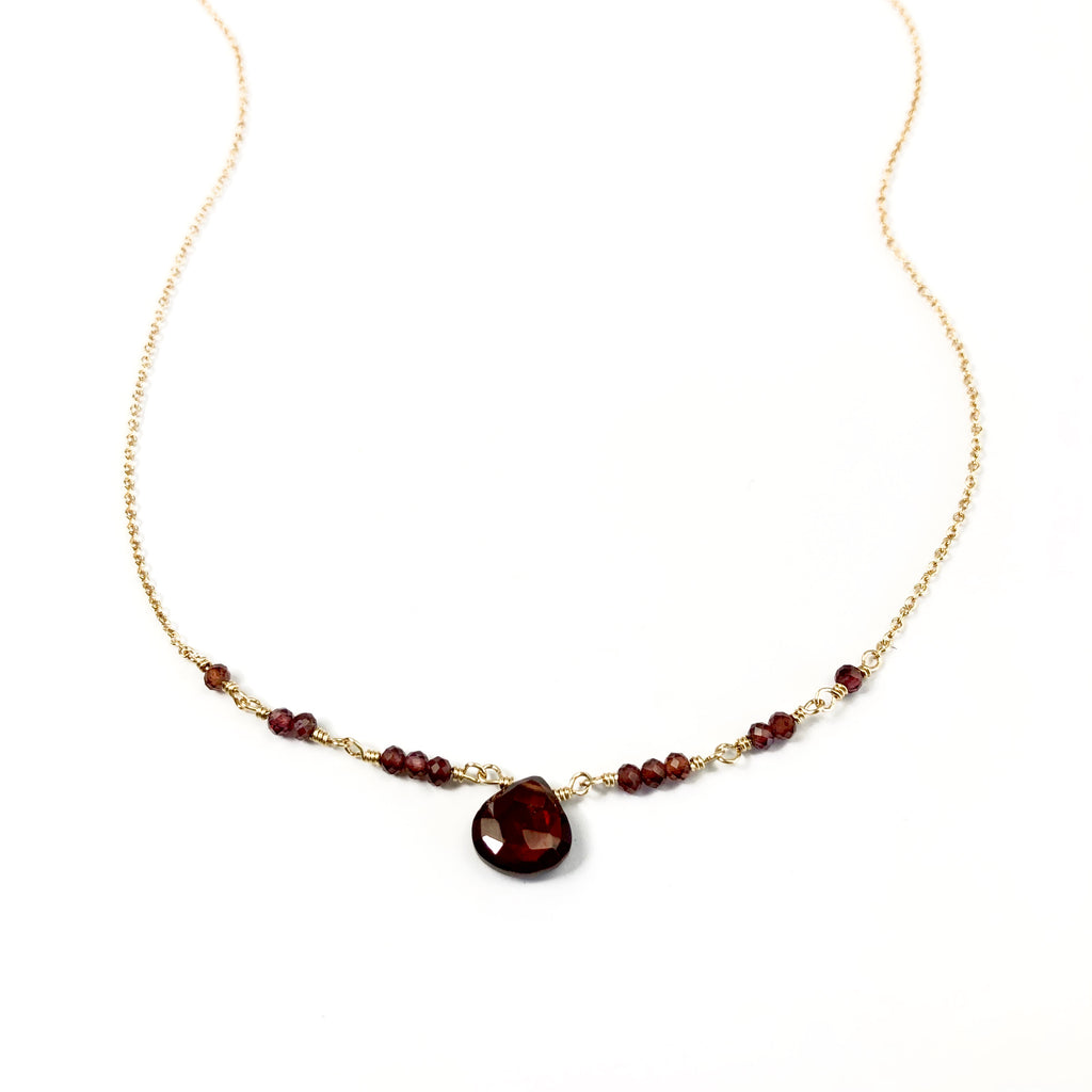 Garnet New Band Necklace