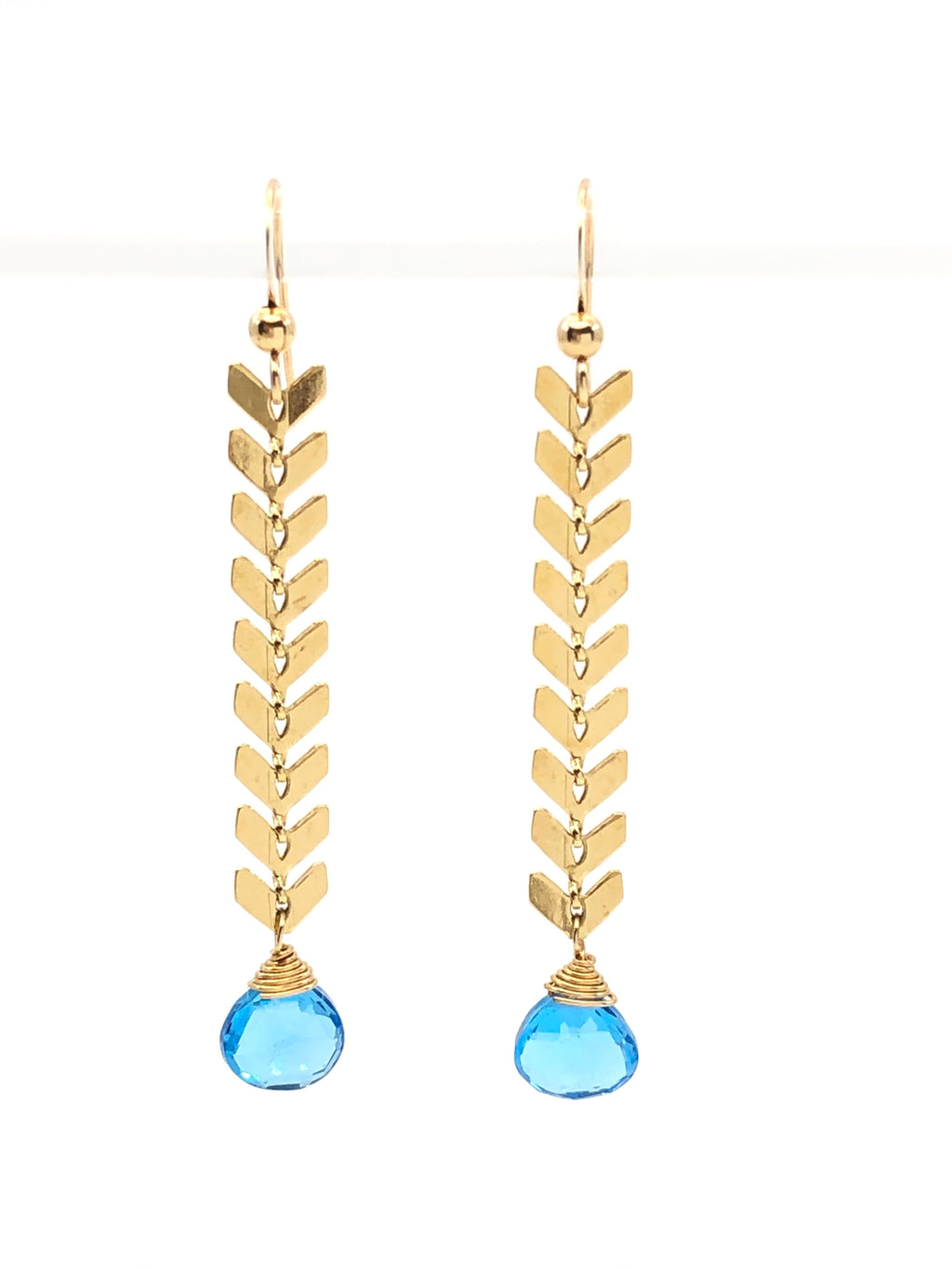Swiss Blue Topaz Laurel Earrings
