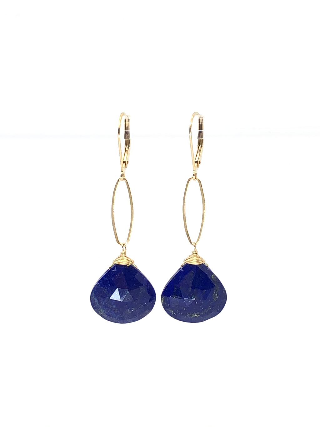 Lapis Lazuli Link Drop Earrings