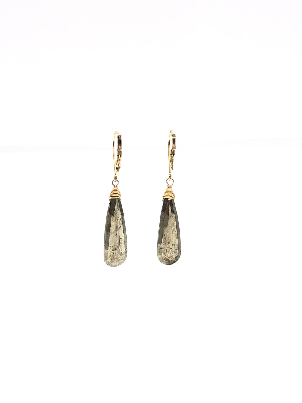 Pyrite Tear Drop Earrings