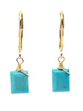 Turquoise Rectangle Earrings 14kt Gold Fill