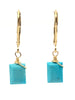 Turquoise Rectangle Earrings Silver